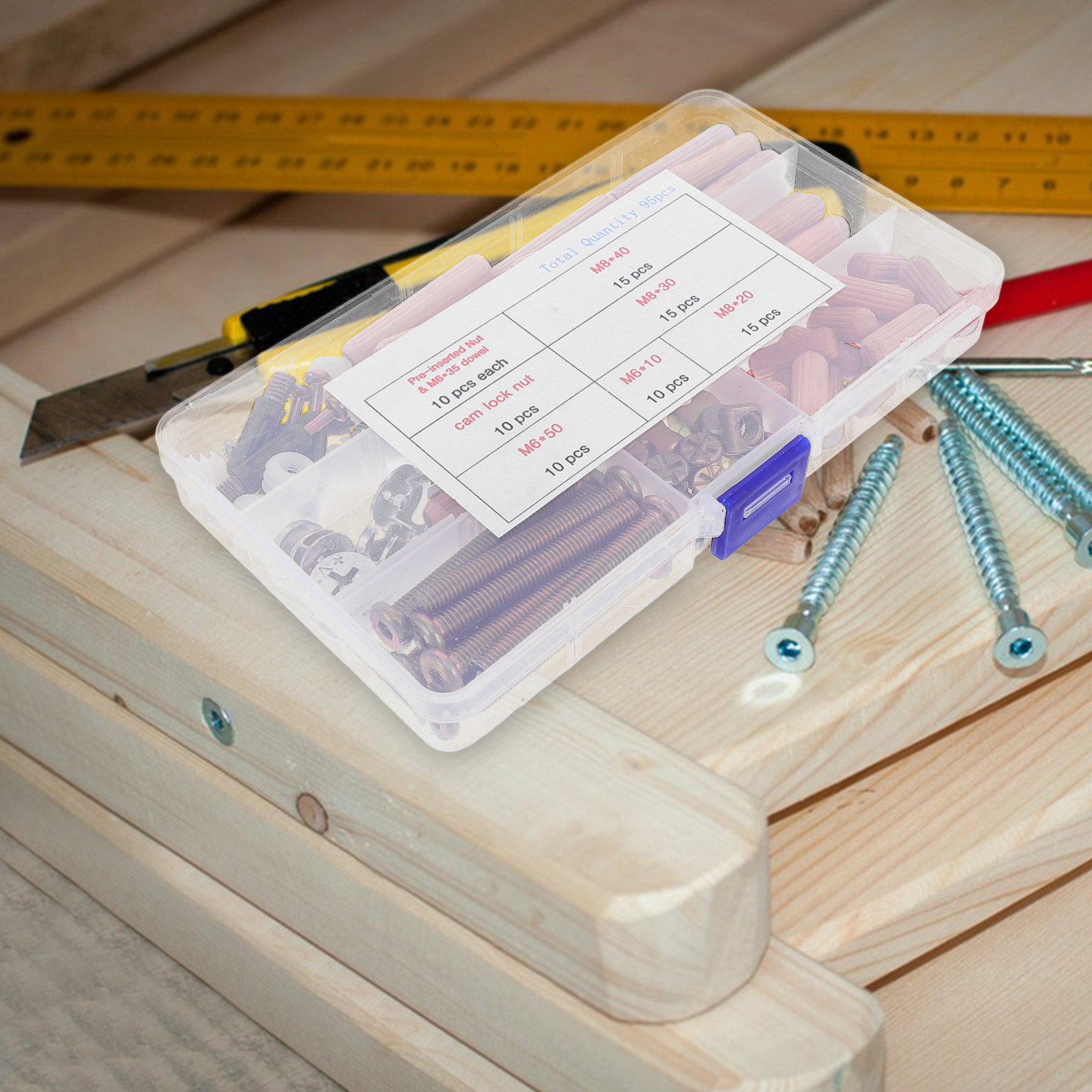 95 szt. Zestaw łączników do łó – Furniture Hardware Screws recenzja i cena